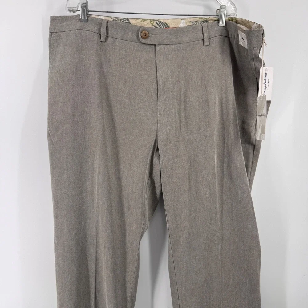 Tommy Bahama Havana Herringbone Pants Mens 44x34 Grey Silk Blend T122328 NEW
